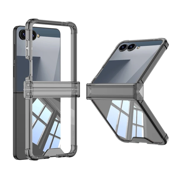 Futrola transparent color line za samsung f751b galaxy z flip 7 5g crna (gkk case)