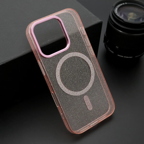 Futrola sparkling magsafe za iphone 16 pro (6.3) roze