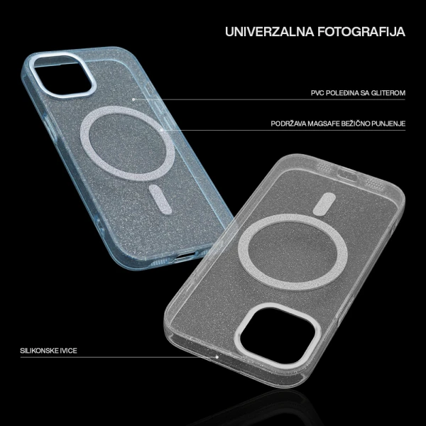 Futrola sparkling magsafe za iphone 15 pro max (6.7) plava
