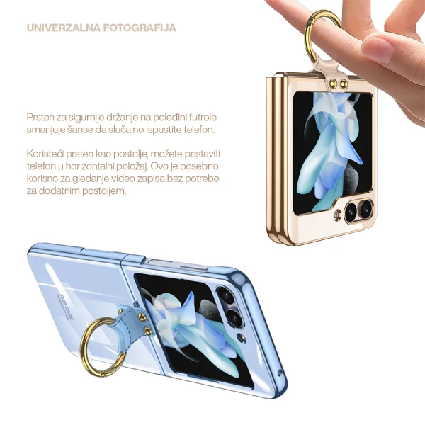Futrola ring lines za samsung f731b galaxy z flip 5 5g zelena (gkk case)