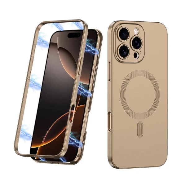 Futrola 360 color magsafe za iphone 16 pro (6.3) zlatna (gkk case)