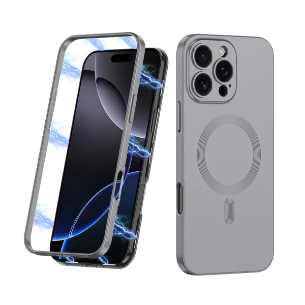 Futrola 360 color magsafe za iphone 16 pro (6.3) siva (gkk case)