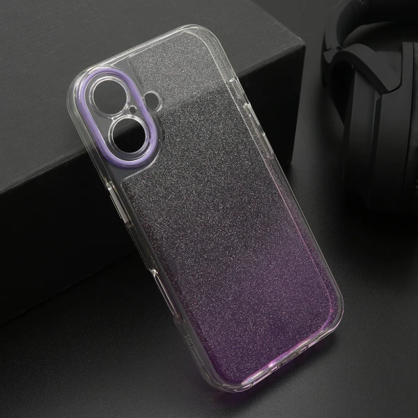 Futrola ombre glitter za iphone 17 (6.3) ljubicasta