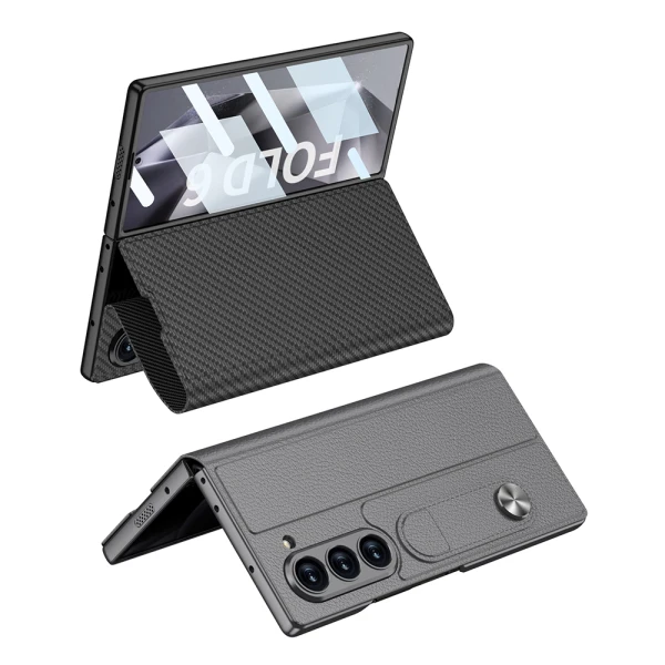 Futrola leather za samsung f956b galaxy z fold 6 5g karbon crna (gkk case)