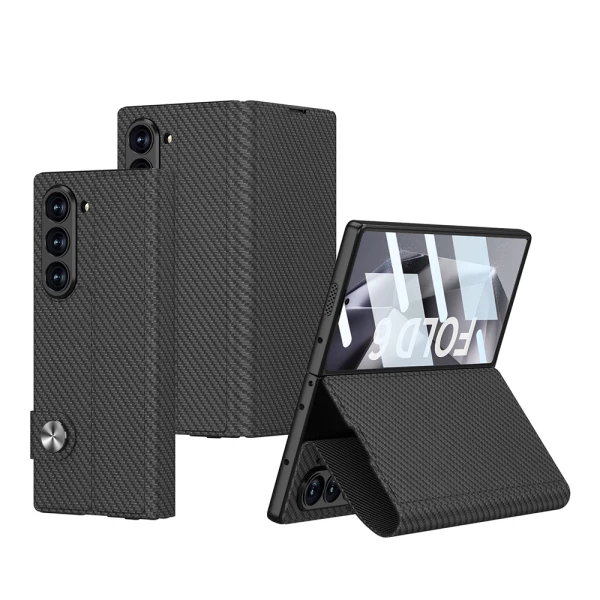 Futrola leather za samsung f956b galaxy z fold 6 5g karbon crna (gkk case)