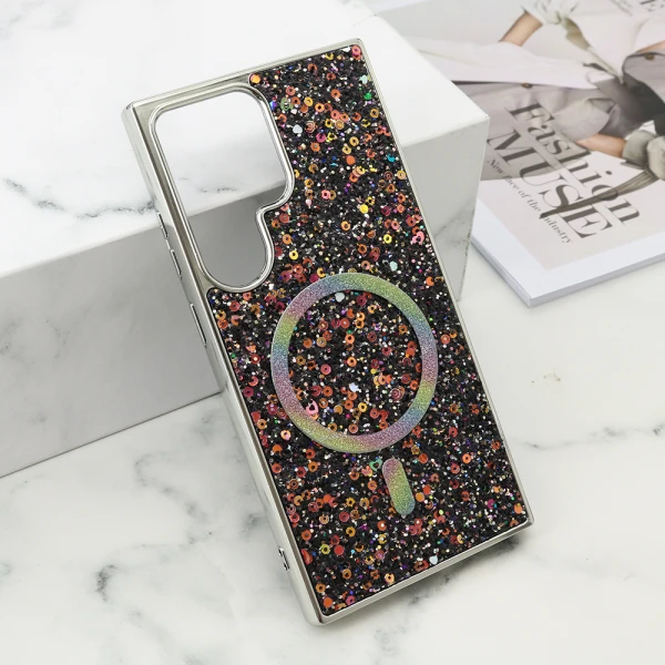 Futrola glam glow magsafe za samsung s928b galaxy s24 ultra 5g crna