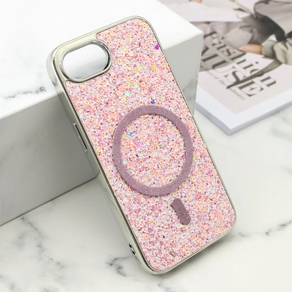 Futrola glam glow magsafe za iphone 16e/17e (6.1) roze