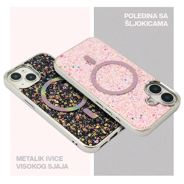 Futrola glam glow magsafe za iphone 16e/17e (6.1) zlatna
