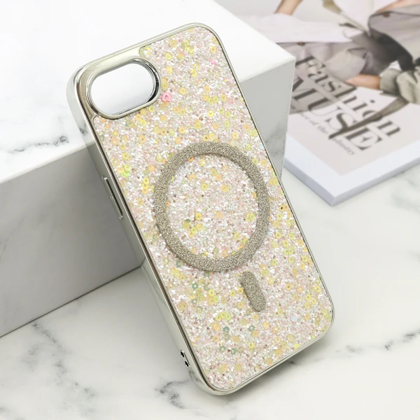 Futrola glam glow magsafe za iphone 16e/17e (6.1) zlatna