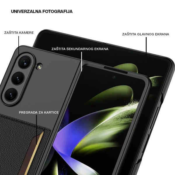 Futrola elegant card za samsung f946b galaxy z fold 5 5g zelena (gkk case)