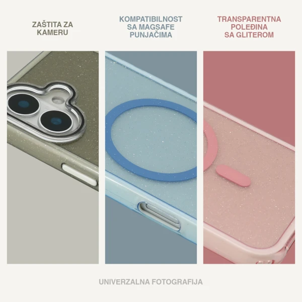Futrola crystal magsafe za iphone 16e/17e (6.1) crna