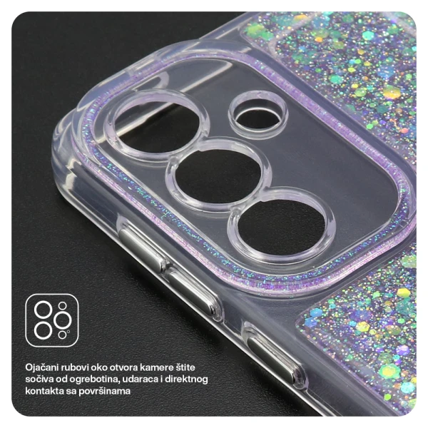 Futrola crystal glow za xiaomi redmi note 15 pro 5g srebrna