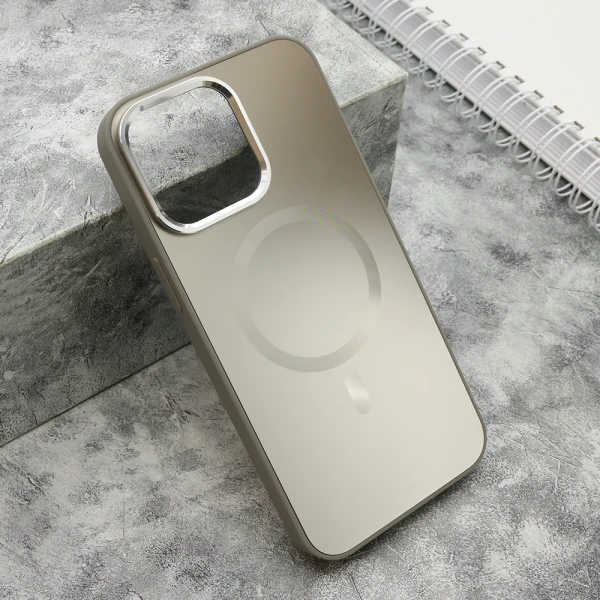 Futrola color metal magsafe za iphone 15 pro max (6.7) srebrna