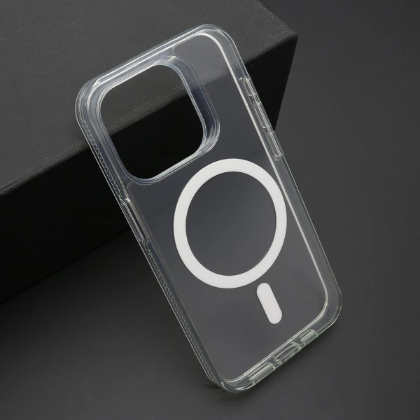 Futrola color frame magsafe za iphone 15 pro (6.1) srebrna (providna)