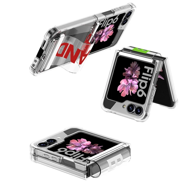 Futrola clear strap za samsung f741b/f761b galaxy z flip 6 5g/z flip 7 fe 5g narandzasta (gkk case)
