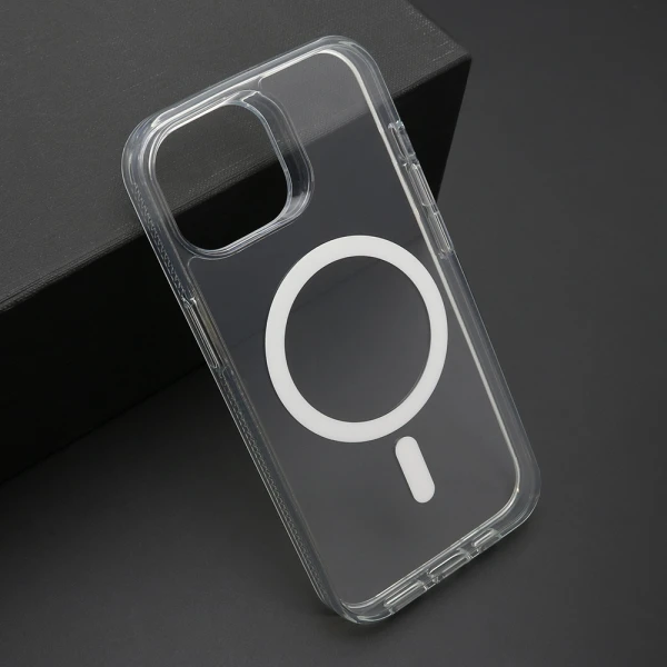 Futrola color frame magsafe za iphone 15 (6.1) srebrna (providna)
