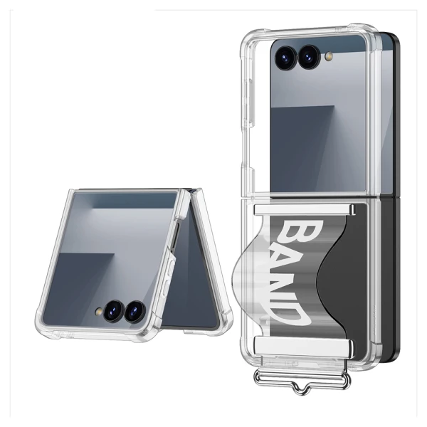 Futrola clear strap za samsung f751b galaxy z flip 7 5g bela (gkk case)