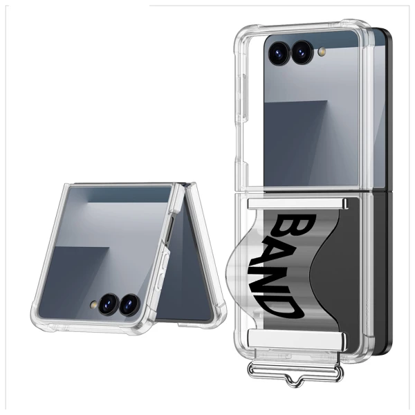 Futrola clear strap za samsung f751b galaxy z flip 7 5g crna (gkk case)
