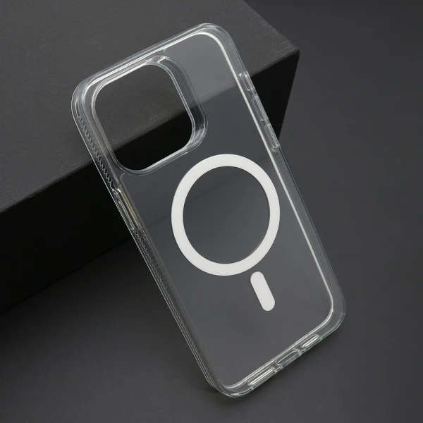 Futrola color frame magsafe za iphone 15 pro max (6.7) srebrna (providna)
