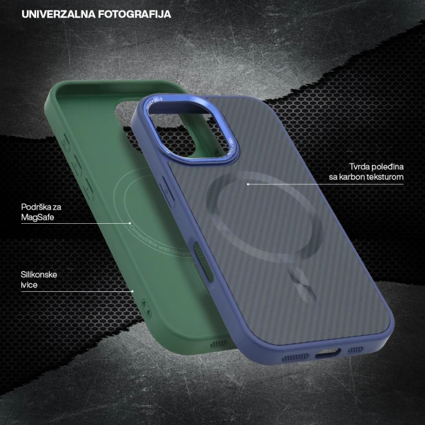 Futrola carbon magsafe za iphone 17 (6.3) crna (big camera)