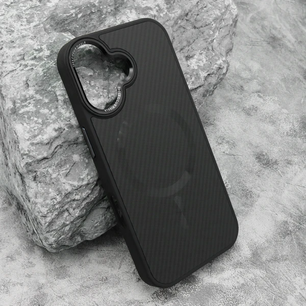 Futrola carbon magsafe za iphone 17 (6.3) crna (big camera)