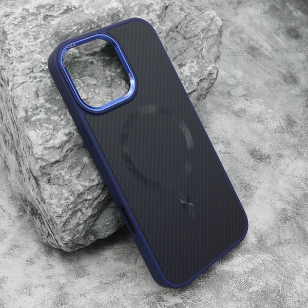 Futrola carbon magsafe za iphone 16 pro max (6.9) plava (big camera)