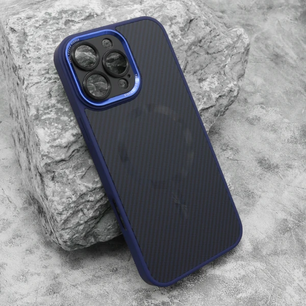 Futrola carbon magsafe za iphone 16 pro max (6.9) plava (small camera)