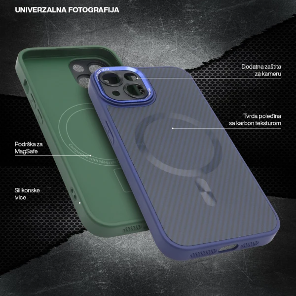 Futrola carbon magsafe za iphone 11 (6.1) siva (small camera)