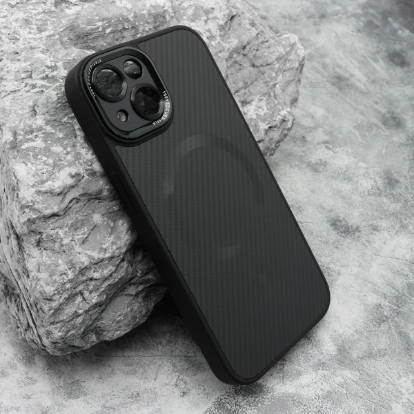 Futrola carbon magsafe za iphone 14 (6.1) crna (small camera)