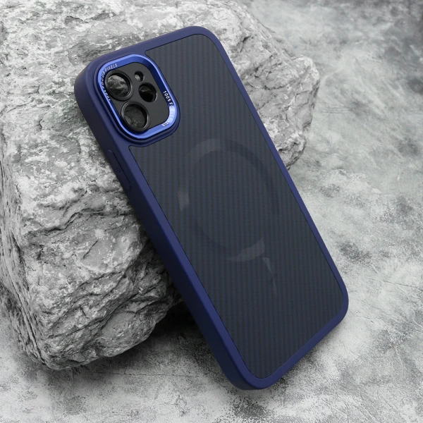 Futrola carbon magsafe za iphone 11 (6.1) plava (small camera)