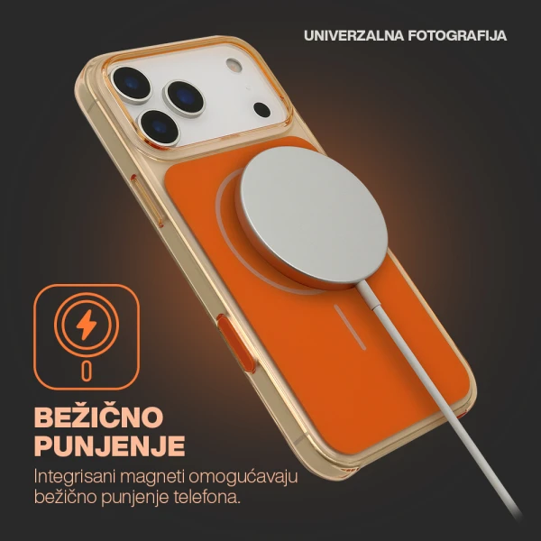 Futrola amber magsafe za iphone 17 pro max (6.9) narandzasta