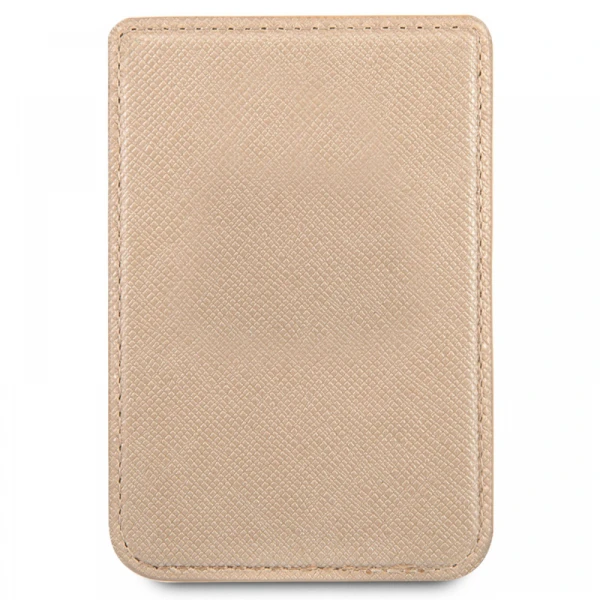 Torbica za kartice Guess Wallet Cardslot Sticker 3M Saffiano Script zlatna (GUCHSSAGO)