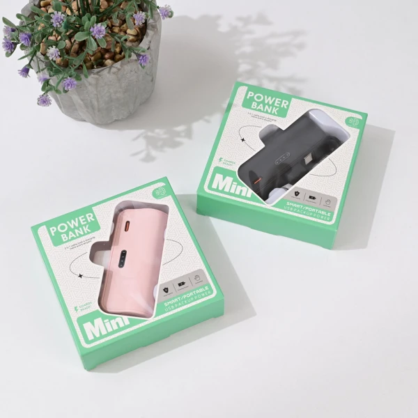 Power bank prenosiva baterija privezak 5000mAh fast lightning crna