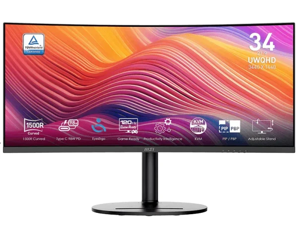 MSI 34 inča MODERN MD342CQP UWQHD 3440x1440 120Hz FreeSync Premium zakrivljeni business monitor 
