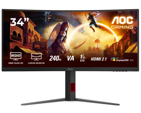 AOC 34 inča CU34G4Z WQHD 3440x1440 Fast VA 240 Hz FreeSync zakrivljeni gaming monitor 