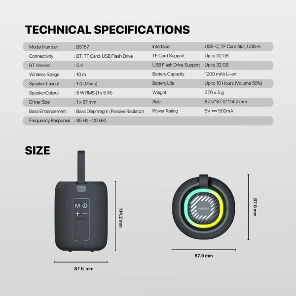 Bluetooth zvucnik Fantech BS157 NeraBox crni