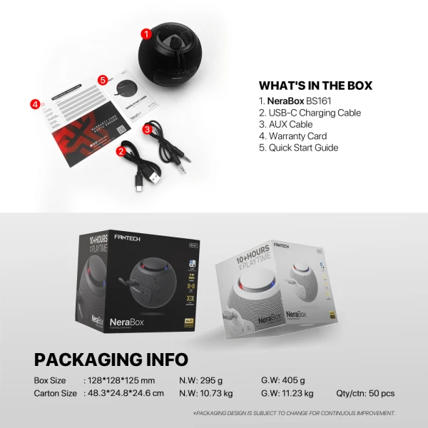 Bluetooth zvucnik Fantech BS161 NeraBox sivi