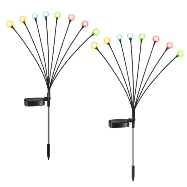 Solarna RGB baštenska lampa - 2 kom. 8 LED