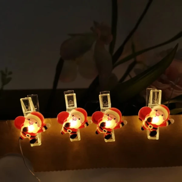 LED svetleći niz štipaljke ''deda mraz'' 0.9m