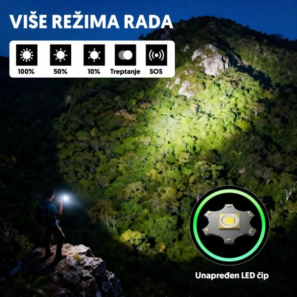 Punjiva LED baterijska lampa 11858