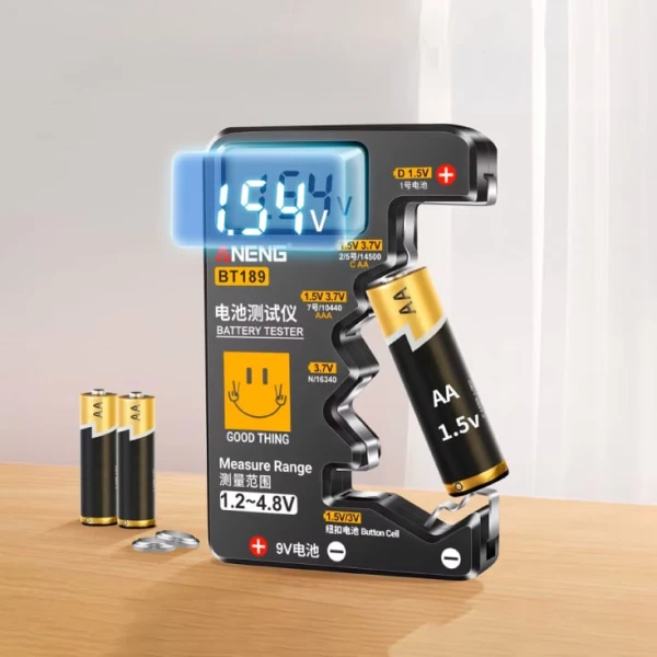 Tester baterija (AA,AAA,C,D),9V,Li-Ion,dugmaste