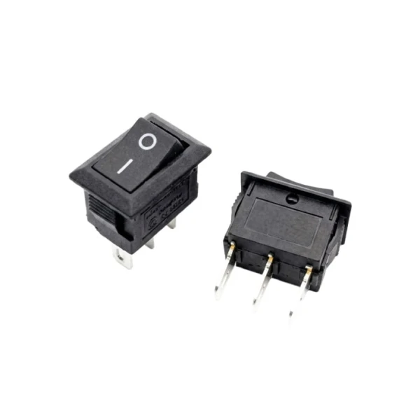 Prekidač crni kockasti 8x13mm 2pola/3pina