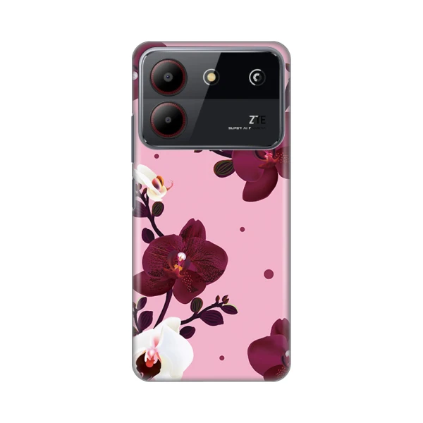 Torbica Silikonska Print Skin za ZTE Blade A54 Pink Orchid