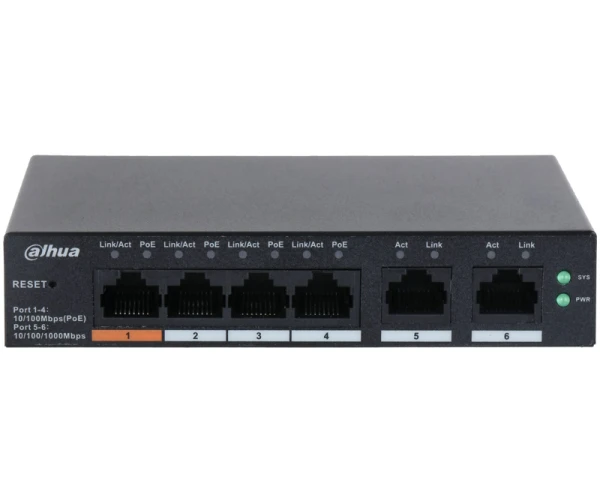 DAHUA CS4006-4ET-60 6-Port Cloud Managed Desktop Switch with 4-Port PoE 