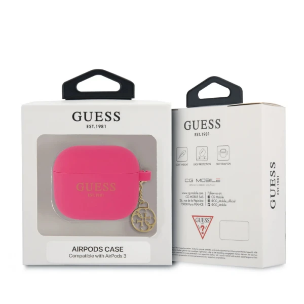 Torbica Guess Silicone za Airpods 3 4G Charm pink (GUA3LSC4EF)