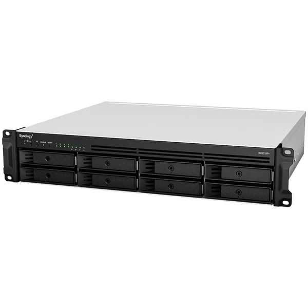 Synology RackStation RS1221RP+; Rack 2U, 8-bay 3.52.5'' SATA HDDSSD, AMD Ryzen V1500B 4-core 2.2GHz; 4GB DDR4 ECC SODDIM,2x Memory slots; 4x