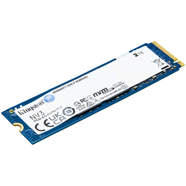 Kingston 2TB NV3 SSD M.2 2280 PCIe 4.0 NVMe, Read: 6,000 Write: 5,000MBs ( SNV3S2000G ) 