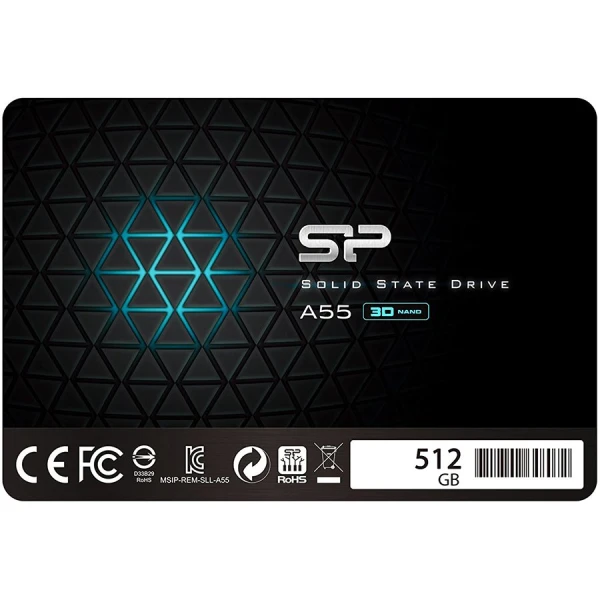Silicon Power Ace - A55 512GB SSD SATAIII (3D NAND) 3D NAND, SLC Cache, 7mm 2.5 Blue - Max 560530 MBs - Full Capacity ( SP512GBSS3A55S25 ) 