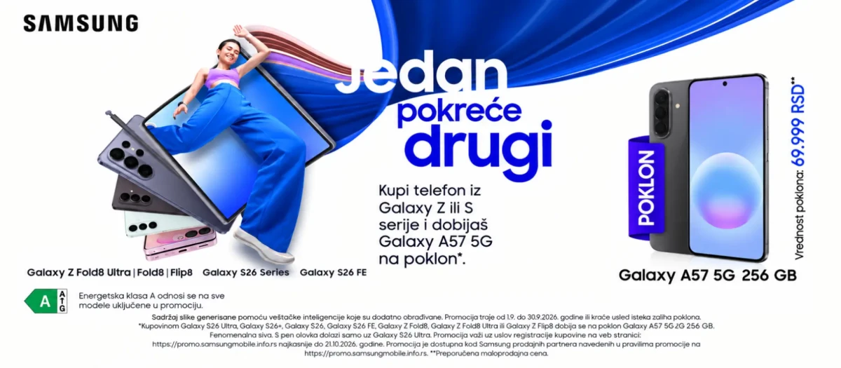 Samsung poklanja: Uz S26 ili Z najnoviju seriju na poklon dobijate Galaxy A57 
